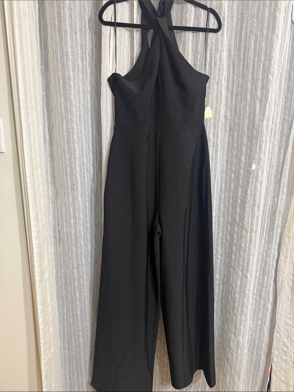 Sugarlips Korine Kaylee Black Halter Jumpsuit Wedding Guest Cocktail Date Night - Picture 4 of 8